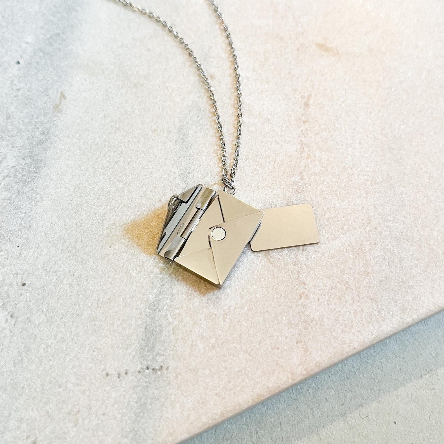 Hidden Message Envelope Necklace • Secret Love Letter Locket • Personalized Gift for Her • Romantic Anniversary Jewelry •