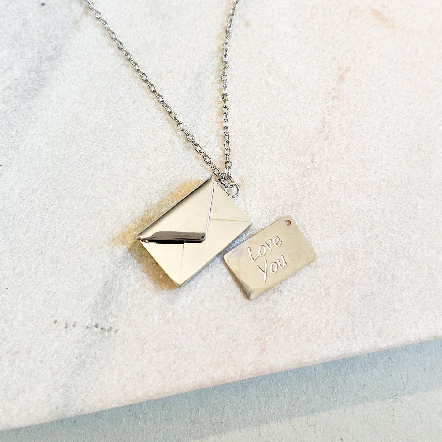 Hidden Message Envelope Necklace • Secret Love Letter Locket • Personalized Gift for Her • Romantic Anniversary Jewelry