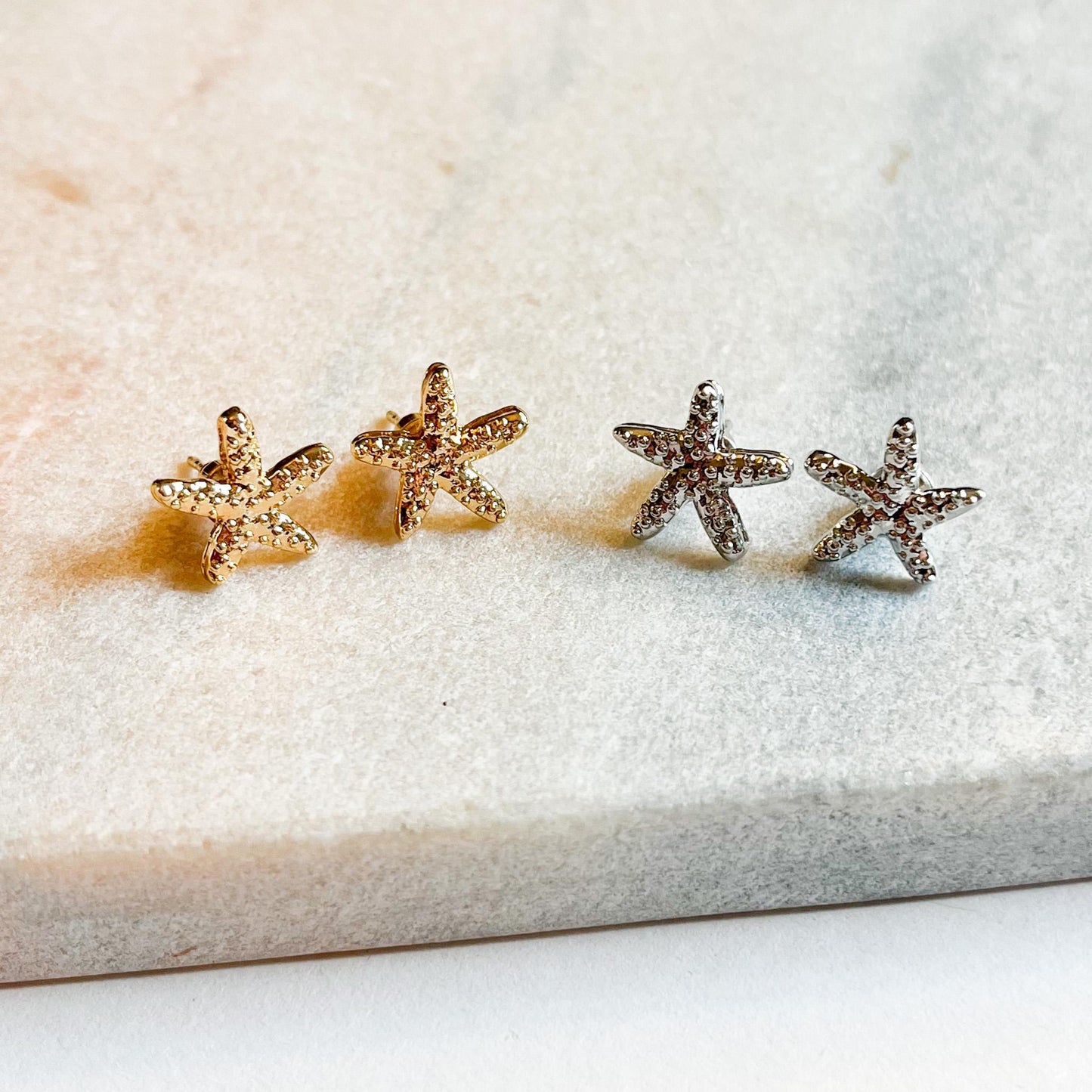 Sea Shell & Starfish Stud Earrings, Beach Jewellery, Ocean Inspired Earrings, Coastal Earrings, Summer Jewellery, Gift for Her