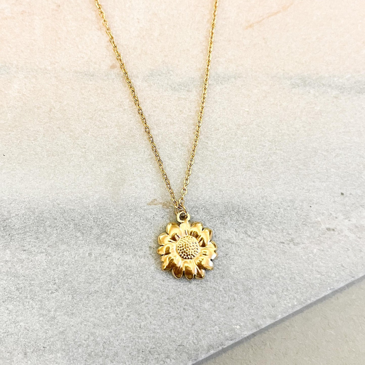 Dainty Gold Sunflower Necklace • You Are My Sunshine Gift for Her • Delicate Botanical Nature Jewelry • Summer Wedding Gift