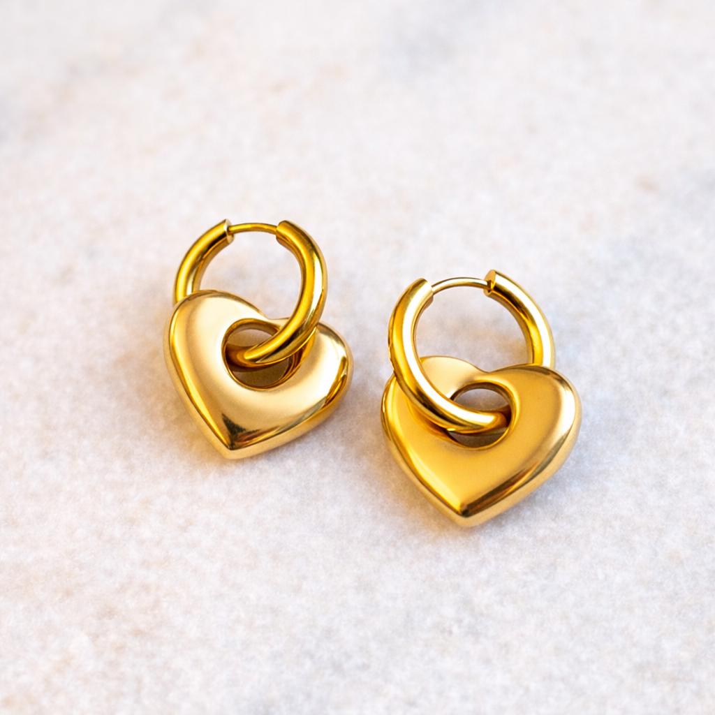 Pastel Heart Hoop Earrings, Gold Huggie Heart Earrings, Small Colourful Heart Earrings, Valentine Jewellery, Minimalist Hoops