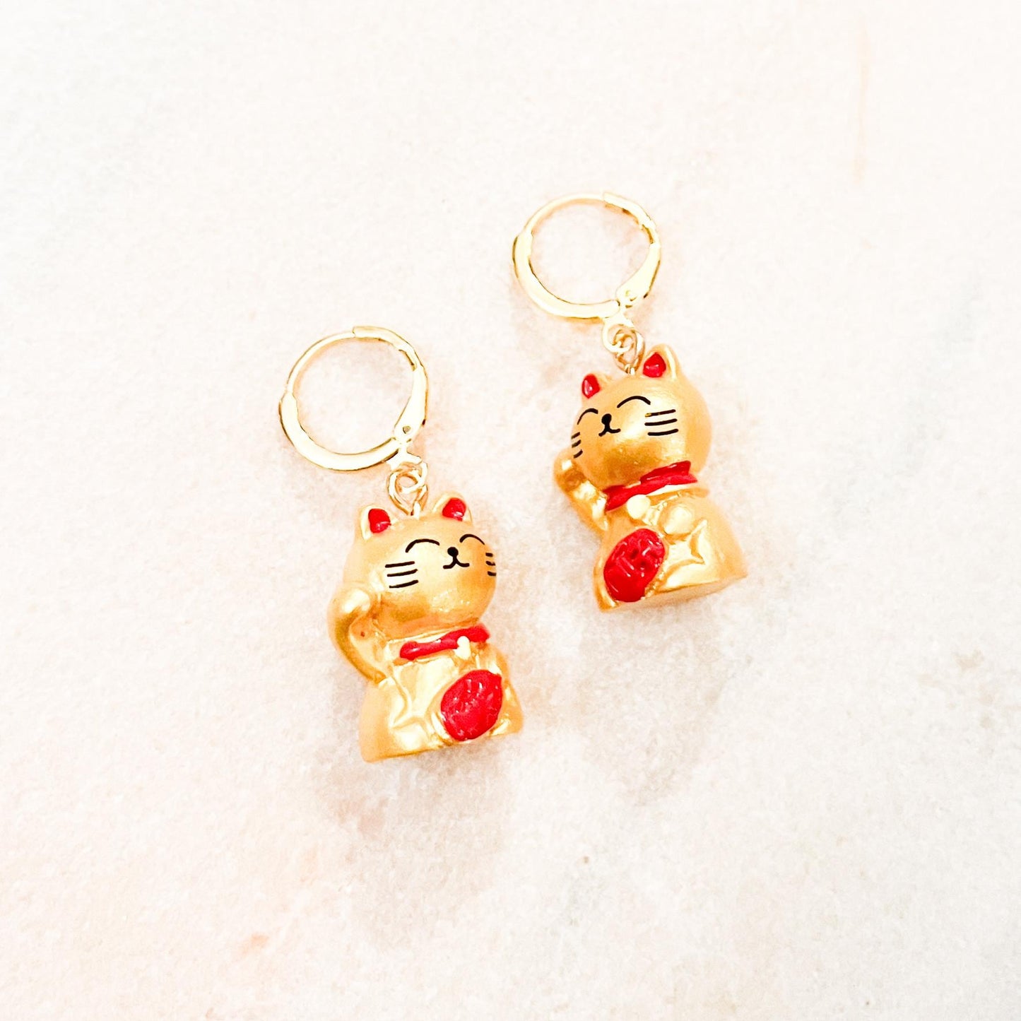 Lucky Cat Dangle Earrings - Kawaii Maneki Neko Jewelry