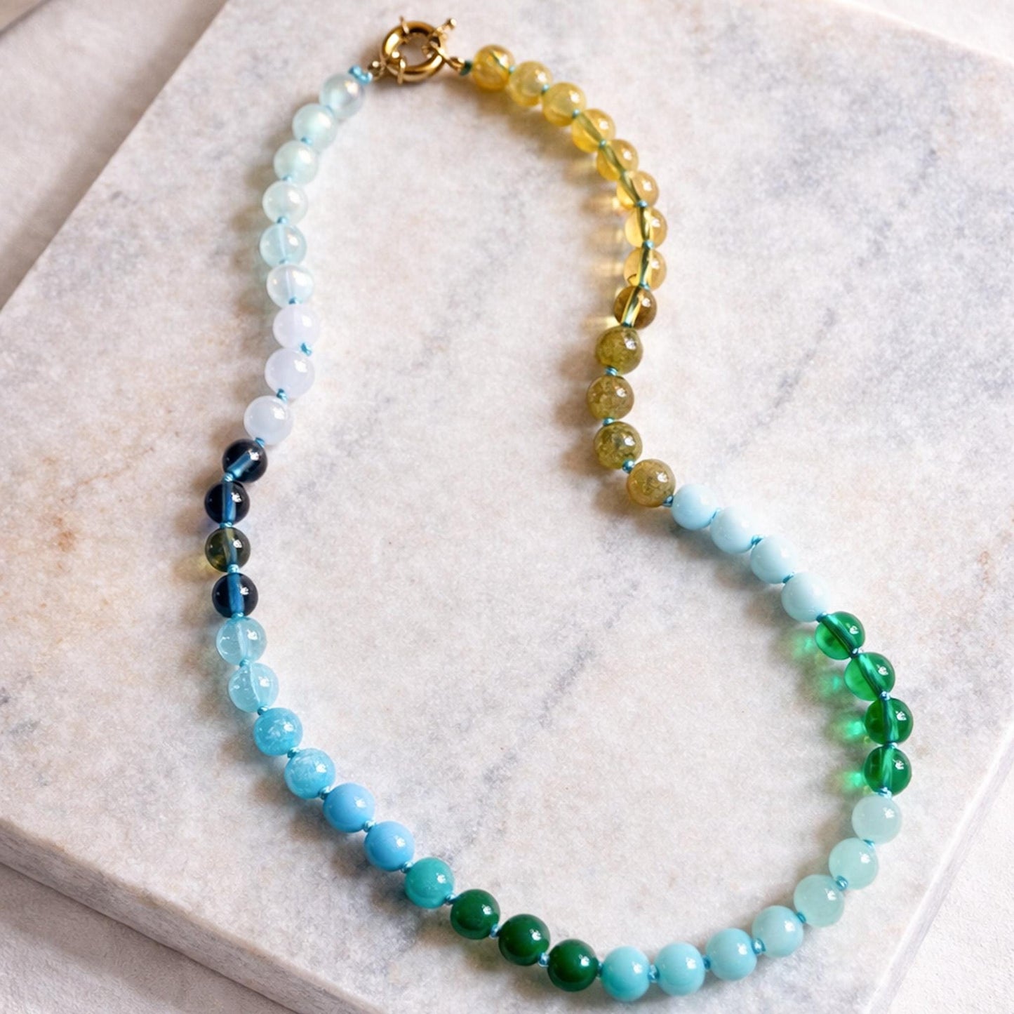 Colourful Beaded Necklace, Rainbow Bead Necklace, Multicolour Necklace, Cute Y2K Necklace, Summer Beaded Jewellery Gift