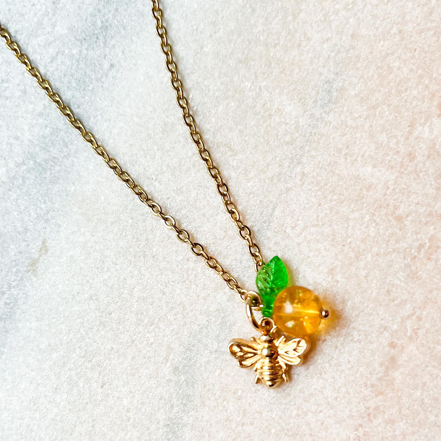 Bee Charm Necklace, Honey Bee Pendant Necklace, Nature Jewellery, Cute Gold Charm Necklace, Gift For Her, Bee Lover Gift