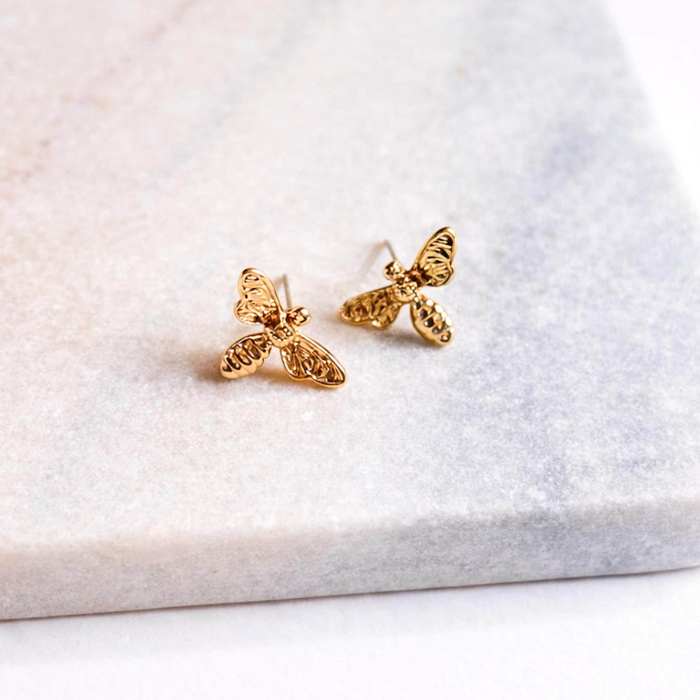 Gold Bee Stud Earrings, Honey Bee Earrings, Cute Bee Jewellery, Minimalist Nature Earrings, Tiny Bee Studs, Gift for Her