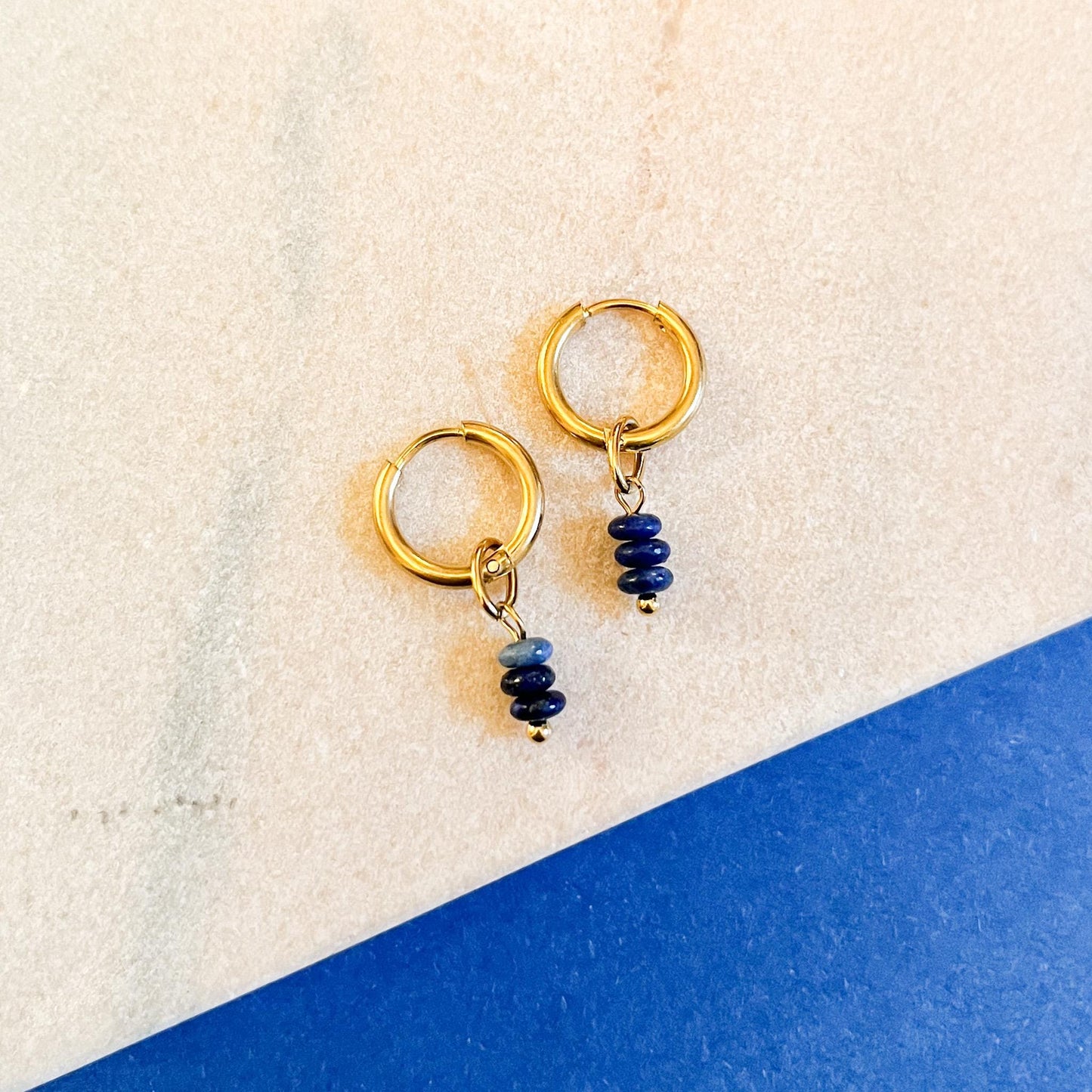 Natural Gemstone Stack Huggie Hoops | Tiny Beaded Earrings | Stainless Steel Hoop Earrings | Minimalist Gift