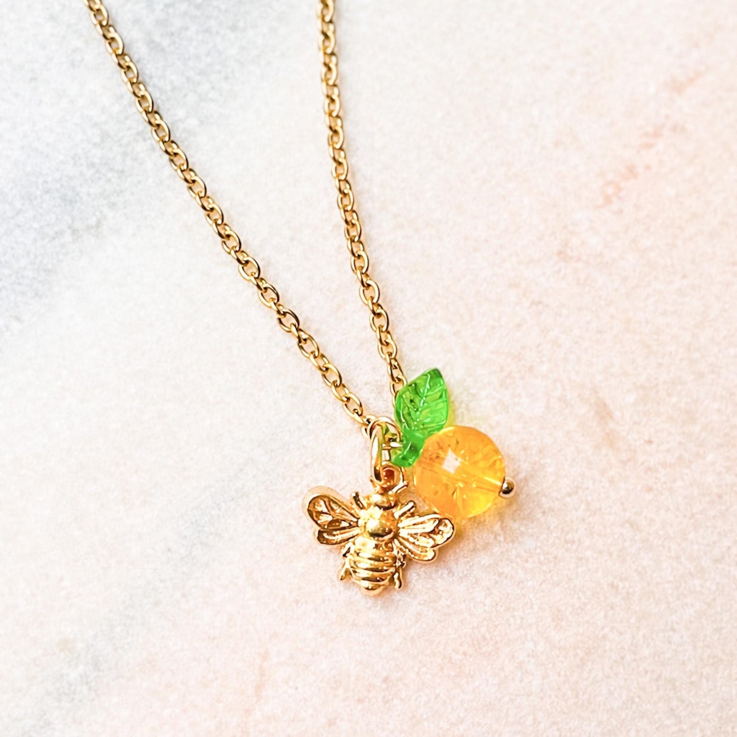 Bee Charm Necklace, Honey Bee Pendant Necklace, Nature Jewellery, Cute Gold Charm Necklace, Gift For Her, Bee Lover Gift