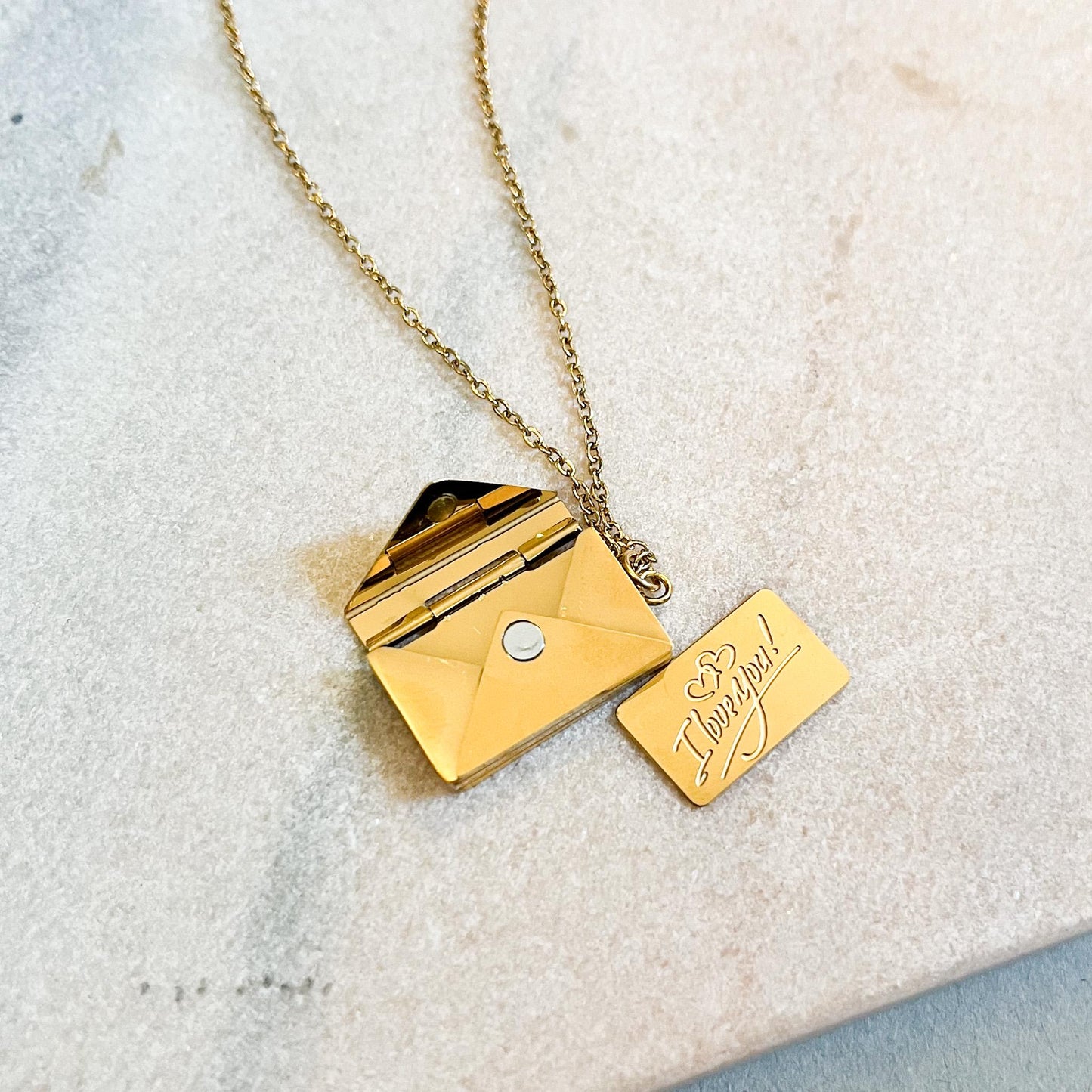 Hidden Message Envelope Necklace • Secret Love Letter Locket • Personalized Gift for Her • Romantic Anniversary Jewelry