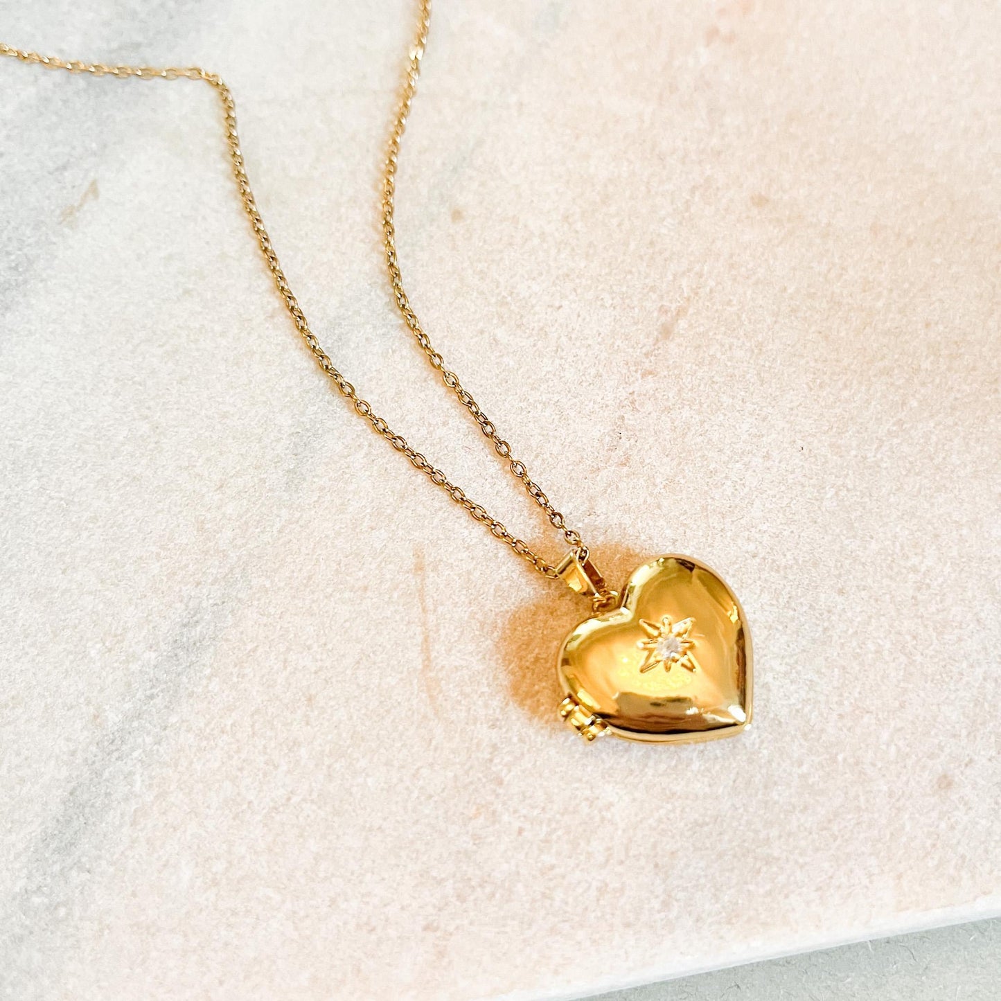 Heart Locket Necklace Gold Photo Charm Pendant, Sentimental Keepsake Jewelry