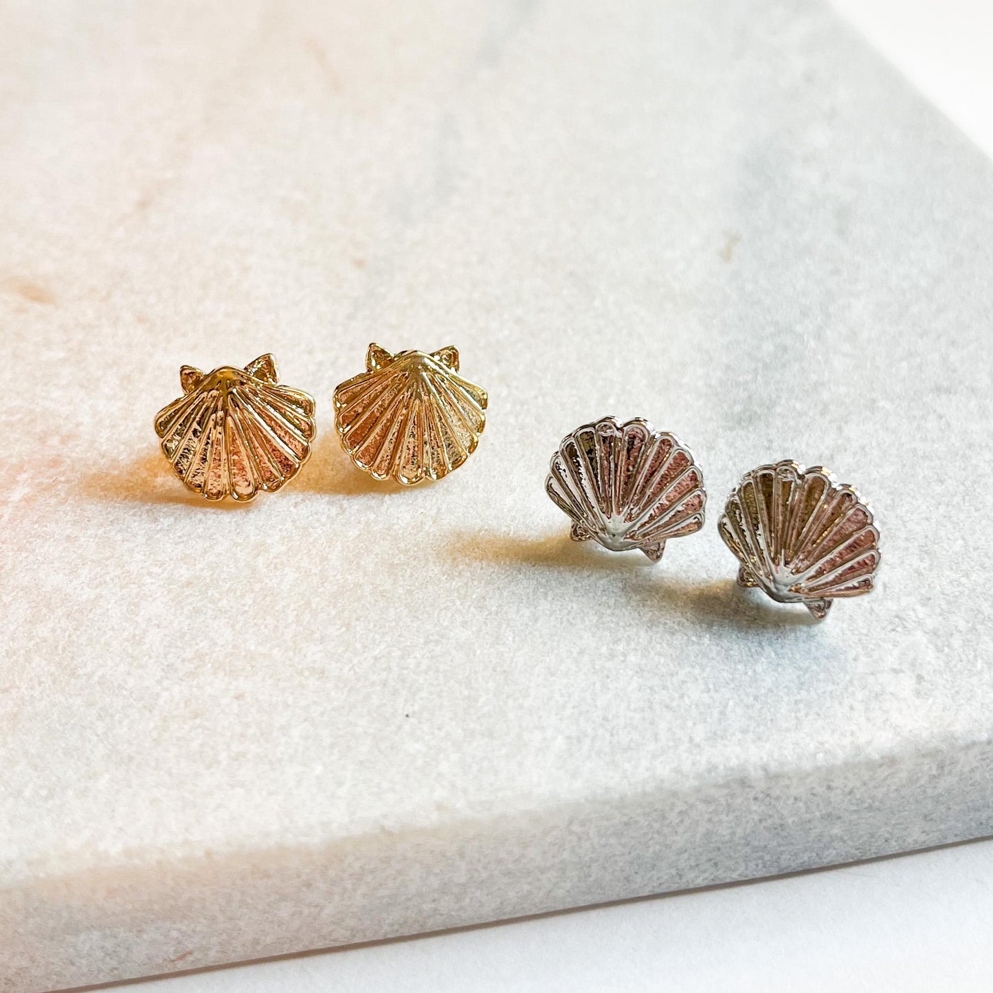 Sea Shell & Starfish Stud Earrings, Beach Jewellery, Ocean Inspired Earrings, Coastal Earrings, Summer Jewellery, Gift for Her