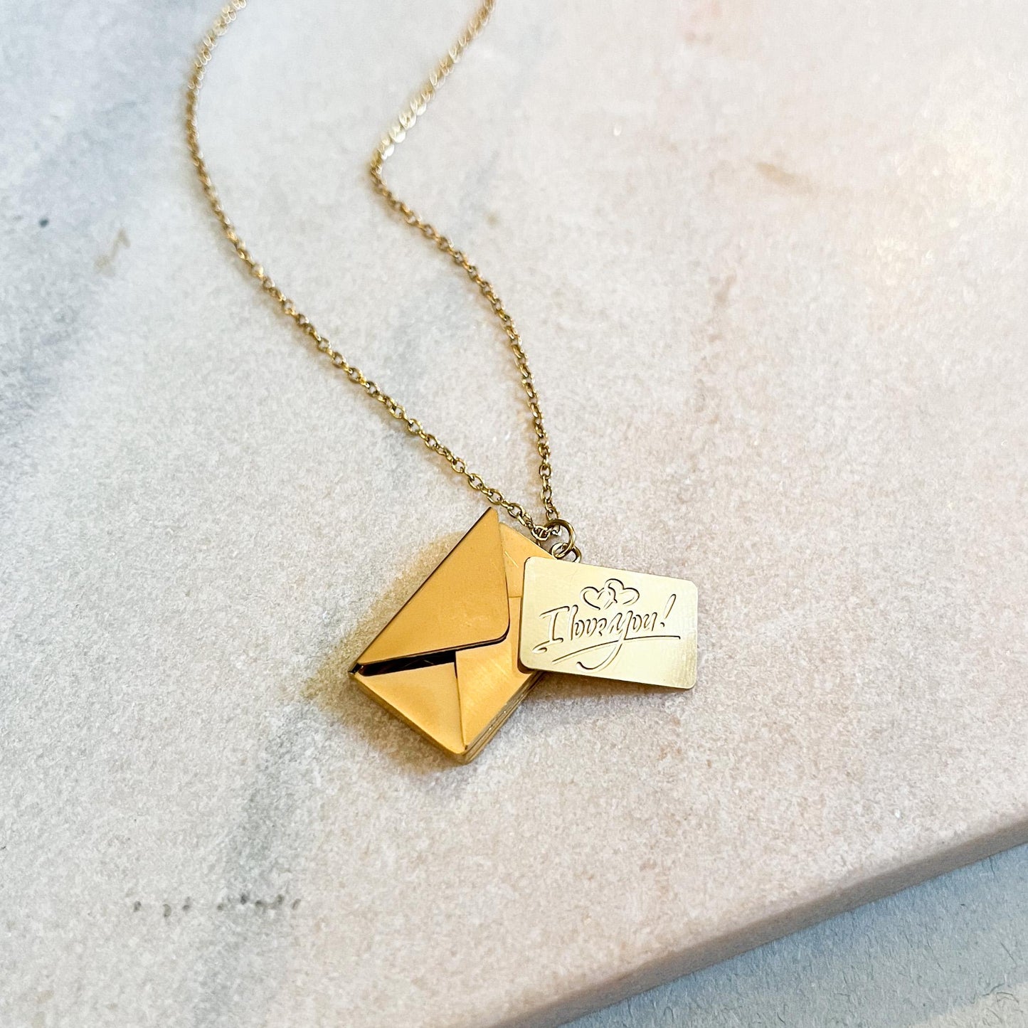 Hidden Message Envelope Necklace • Secret Love Letter Locket • Personalized Gift for Her • Romantic Anniversary Jewelry