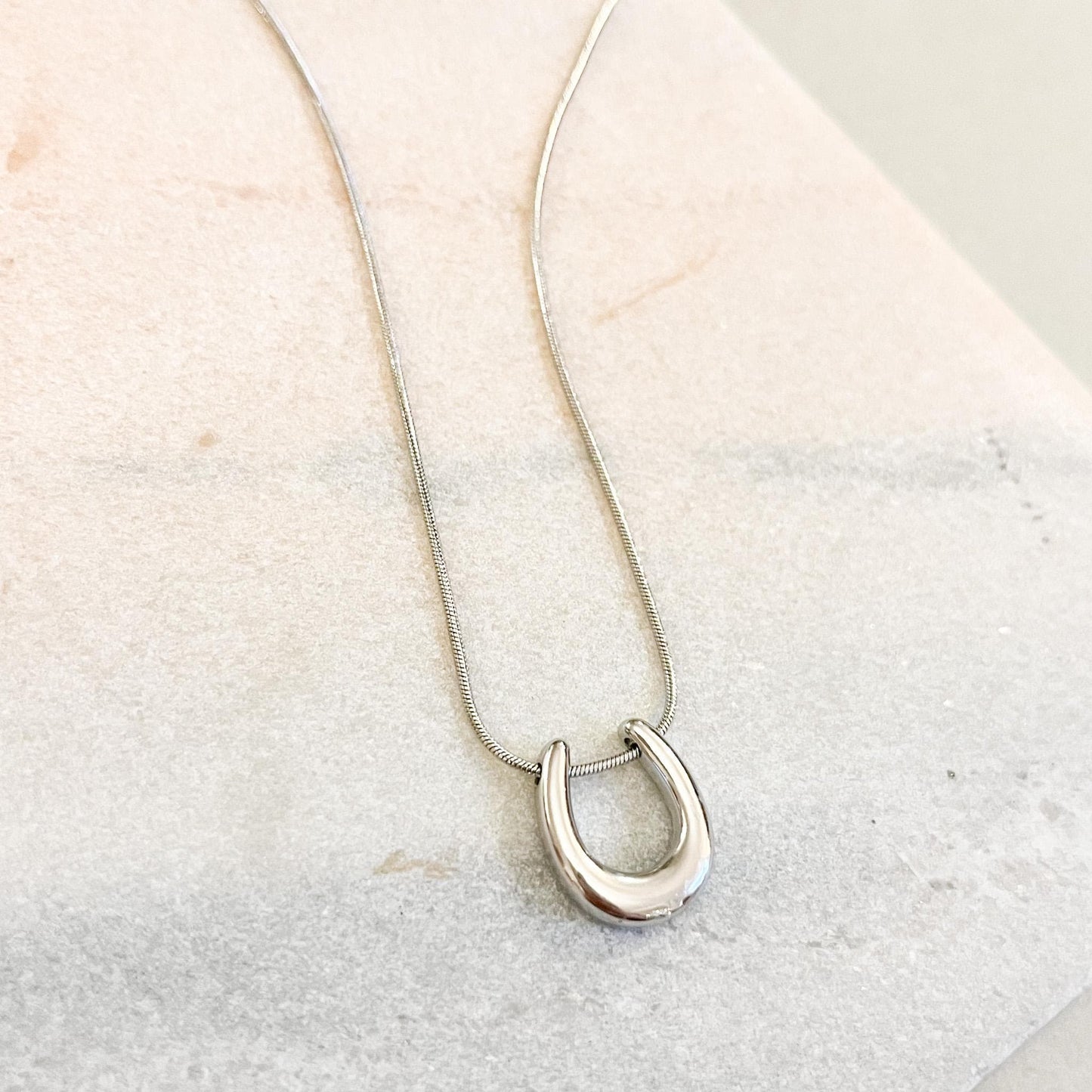Dainty Horseshoe Necklace in Gold & Silver • Lucky Charm Jewelry for Her • Modern Minimalist Horseshoe Pendant • Good Luck Gift •