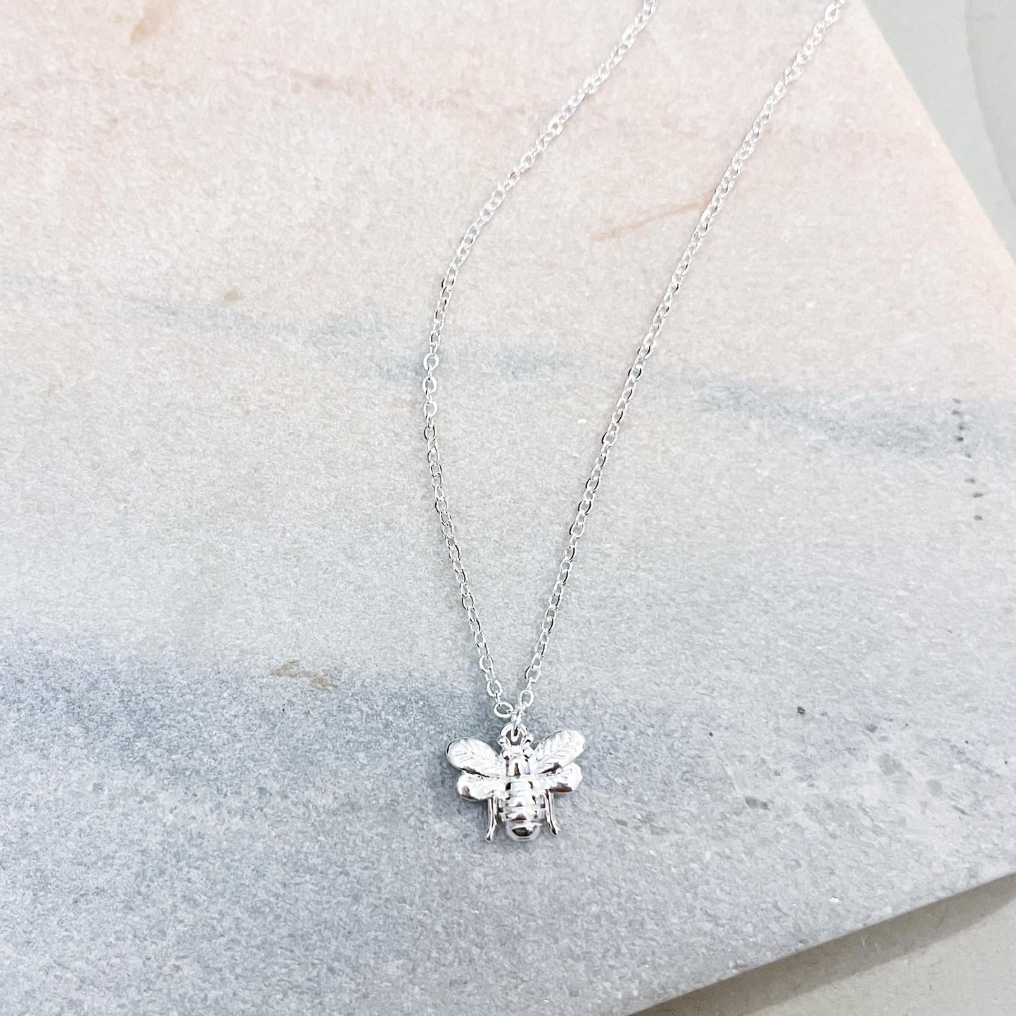 Dainty Bee Necklace in Gold or Silver • Minimalist Bumblebee Pendant • Nature Inspired Jewelry Gift for Her • Tiny Honey Bee Charm