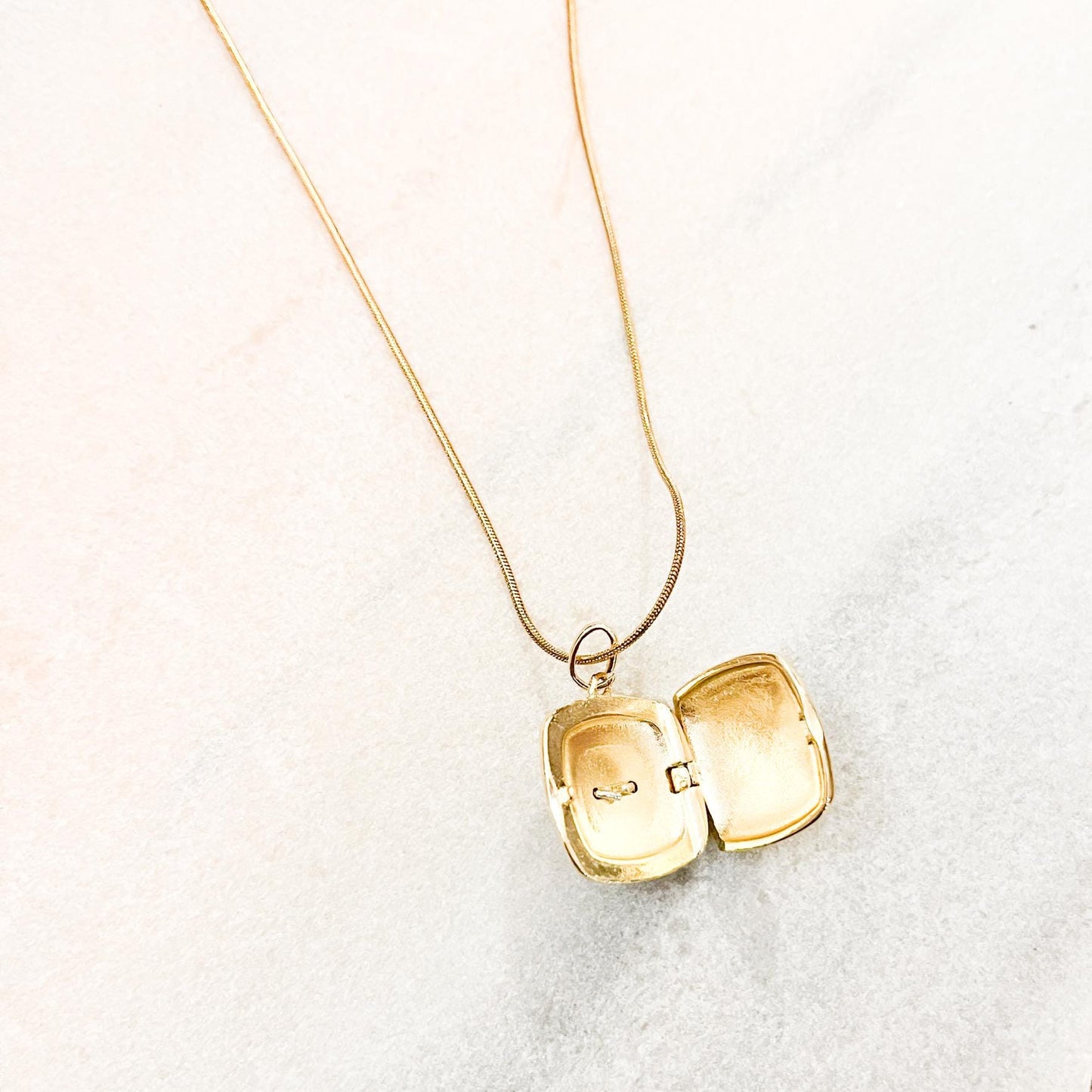 Gold Plated Evil Eye Locket Necklace, Tarnish Resistant Jewelry, Minimalist Gift