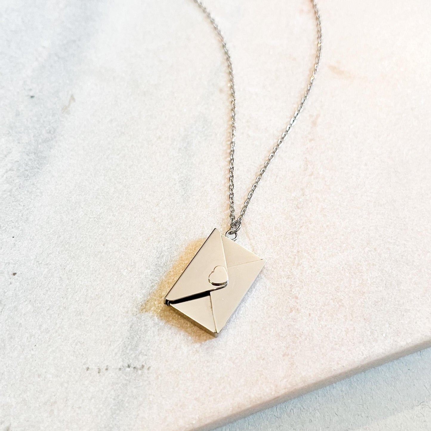 Hidden Message Envelope Necklace • Secret Love Letter Locket • Personalized Gift for Her • Romantic Anniversary Jewelry •