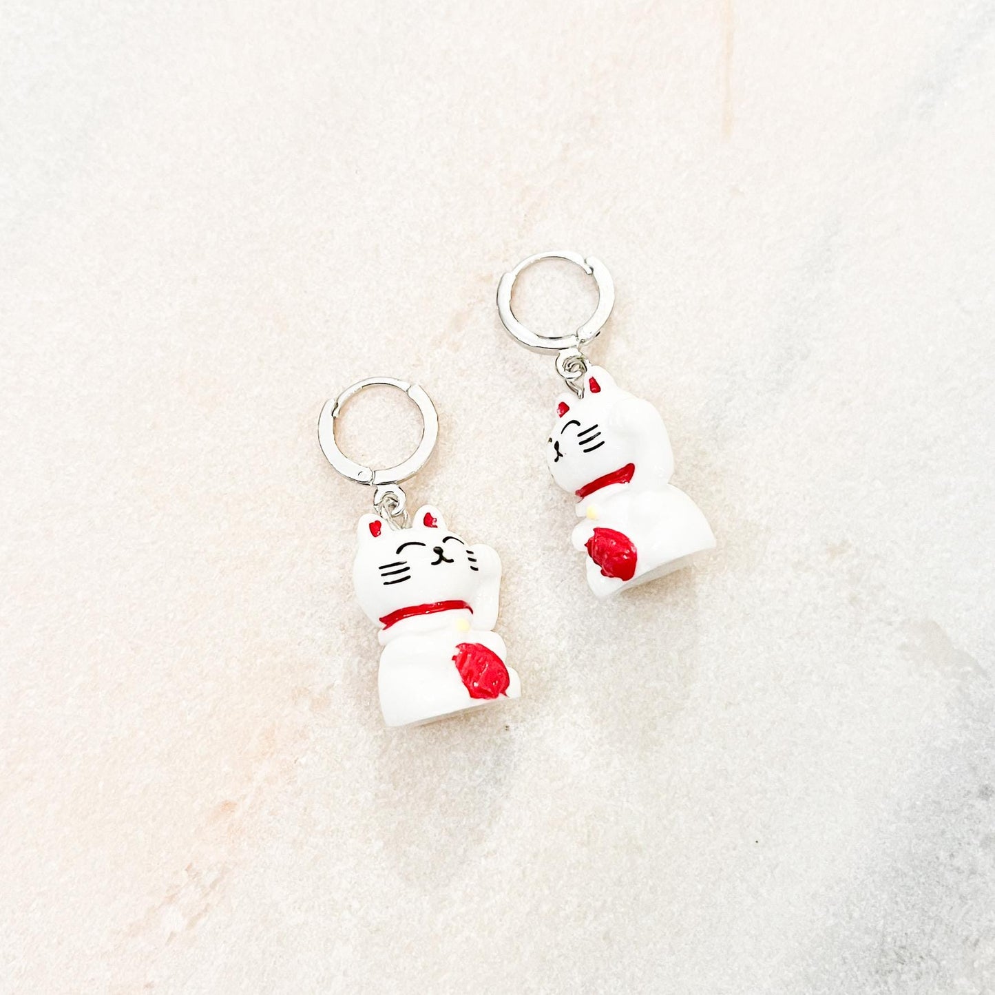 Lucky Cat Dangle Earrings - Kawaii Maneki Neko Jewelry