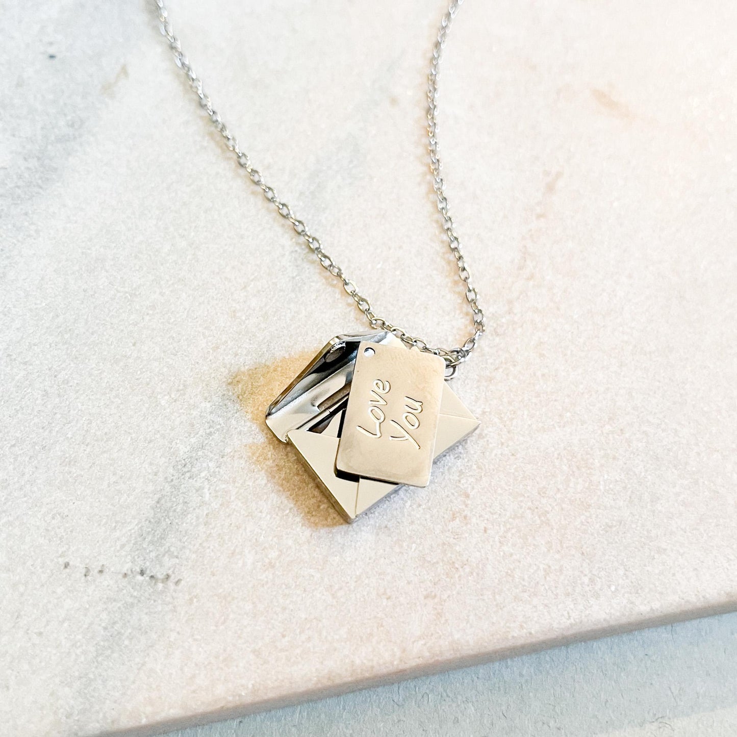 Hidden Message Envelope Necklace • Secret Love Letter Locket • Personalized Gift for Her • Romantic Anniversary Jewelry